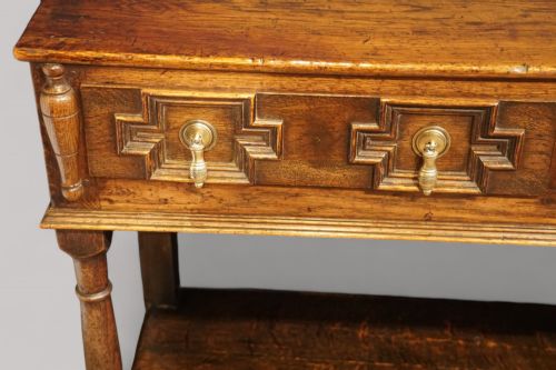 fig 1. 19thc oak pot board dresser base
