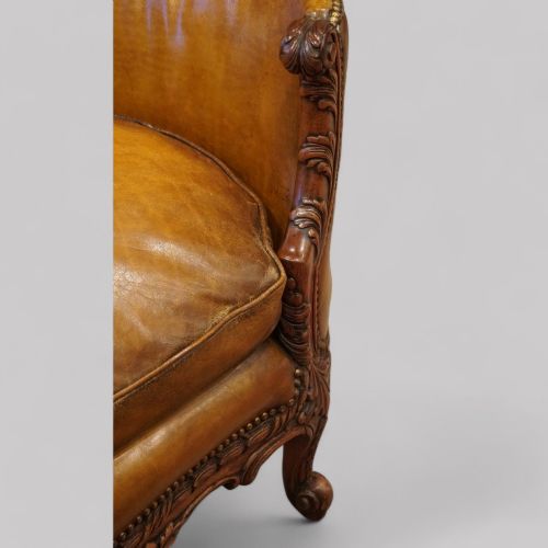 fig 3. Pair of Edwardian leather sofas