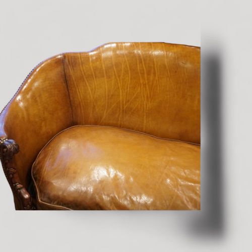 fig 7. Pair of Edwardian leather sofas