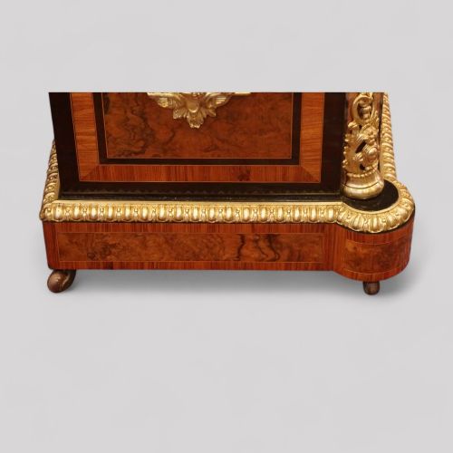 fig 1. Antique Burr Walnut Ormolu mounted Pedestal Desk