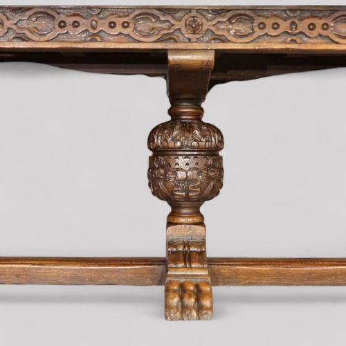fig 5. Large oak refectory extending dining table