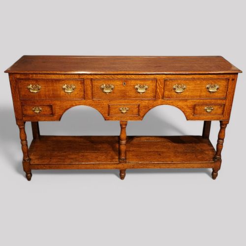 fig 1. Antique oak pot board dresser base