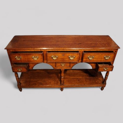 fig 6. Antique oak pot board dresser base