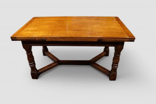 fig 2. Oak refectory draw leaf dining table