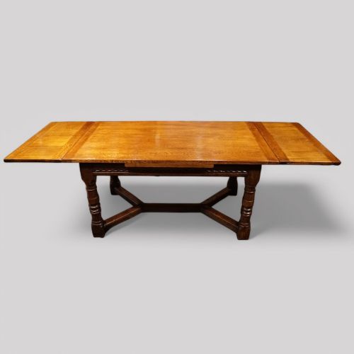 fig 7. Oak refectory draw leaf dining table