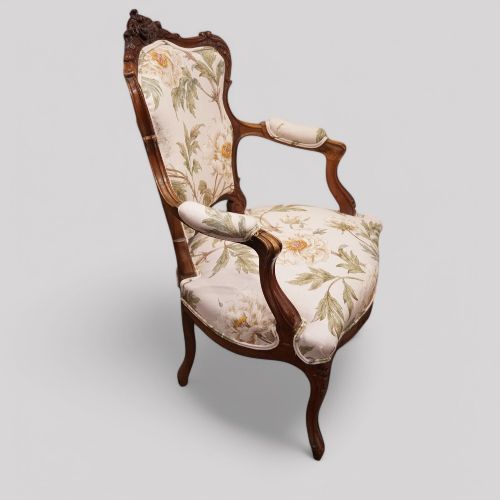fig 1. Pair of French walnut armchairs