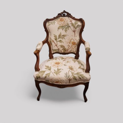 fig 3. Pair of French walnut armchairs