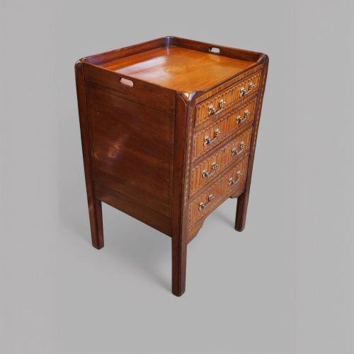 fig 1. Georgian inlaid bedside chest