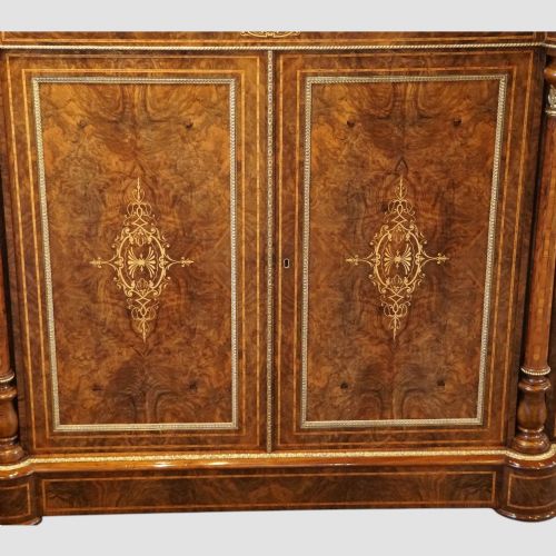 fig 6. Victorian inlaid walnut 4 door credenza