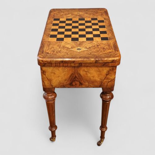 fig 3. Victorian inlaid walnut games table