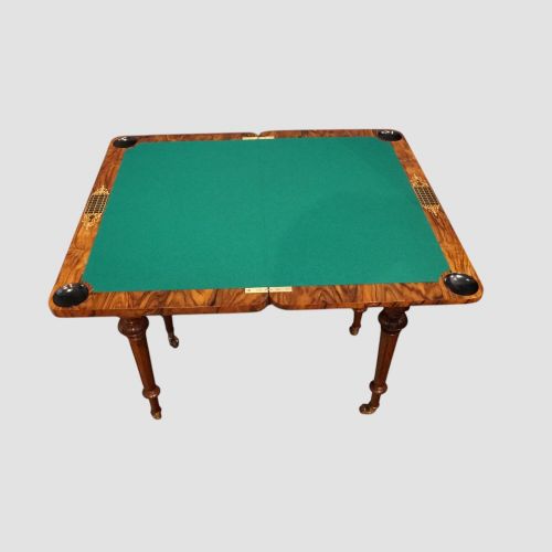 fig 7. Victorian inlaid walnut games table