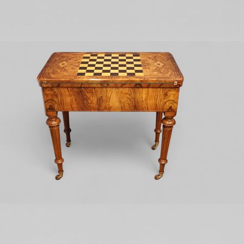 fig 8. Victorian inlaid walnut games table