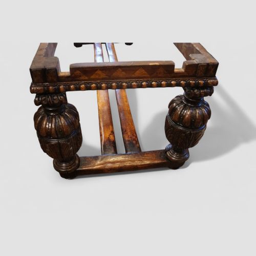 fig 5. Antique large oak draw leaf dining table