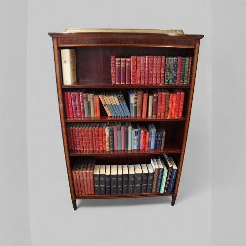 EDWARDIAN INLAID OPEN BOOKCASE