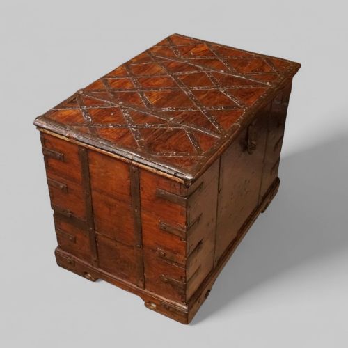 fig 1. Antique Colonial hardwood merchants chest