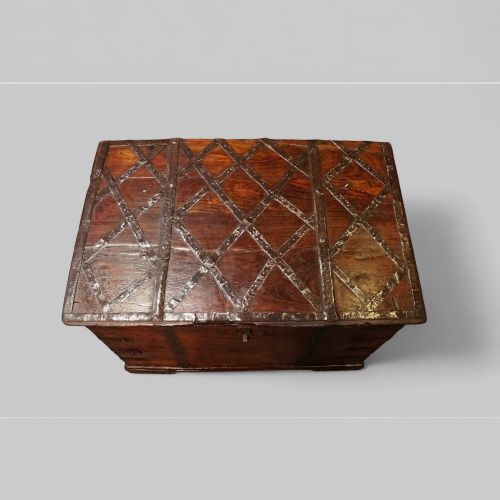 fig 6. Antique Colonial hardwood merchants chest