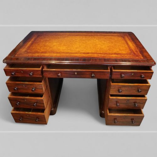 fig 1. Victorian Mahogany Pedestal Desk