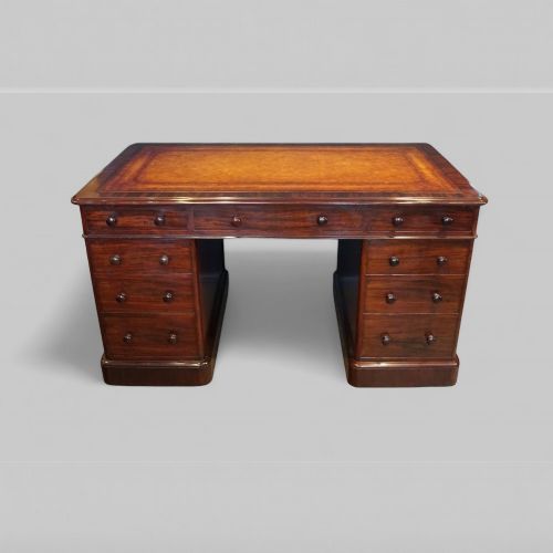 fig 2. Victorian Mahogany Pedestal Desk