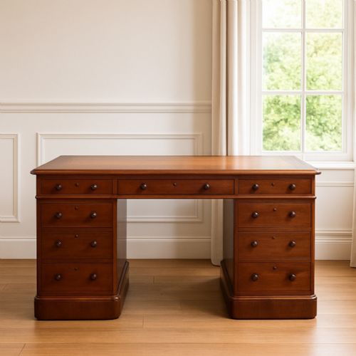 fig 7. Victorian Mahogany Pedestal Desk