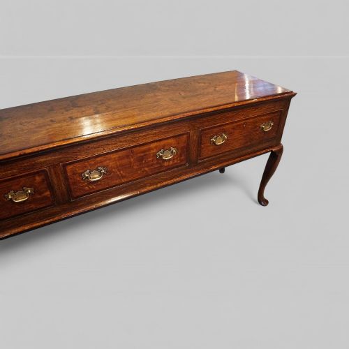 fig 1. Antique oak cabriole leg dresser base
