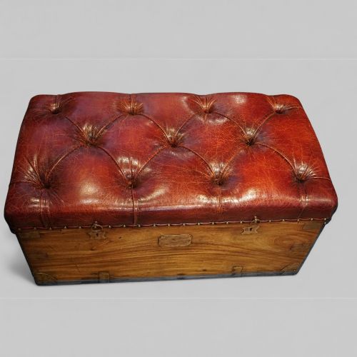fig 3. Victorian Camphorwood Brass-Bound Ottoman