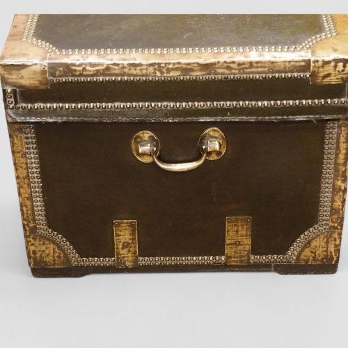 fig 3. Regency green leather brass studded trunk