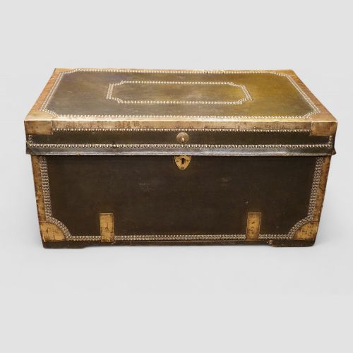 fig 4. Regency green leather brass studded trunk
