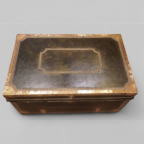 fig 6. Regency green leather brass studded trunk