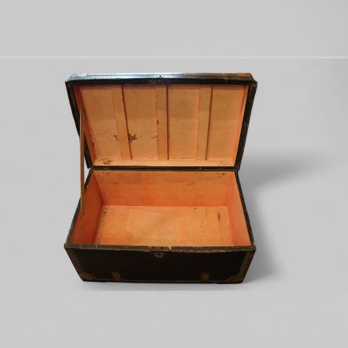 fig 1. Regency green leather brass studded trunk