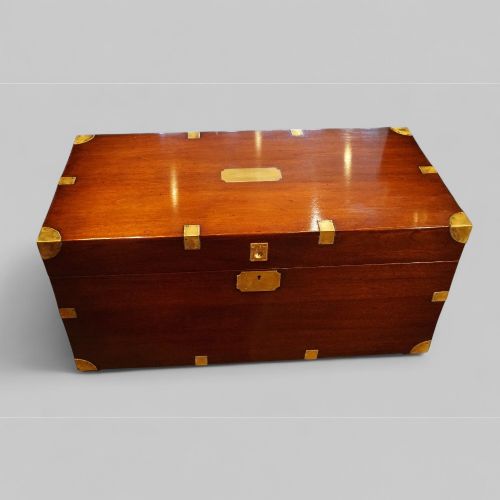 Edwardian Mahogany Campaign Trunk