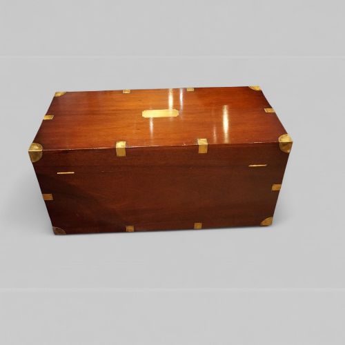 fig 6. Edwardian mahogany campaign trunk