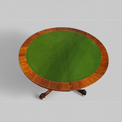 fig 2. Antique Victorian Inlaid Walnut Demi Lune Card Table