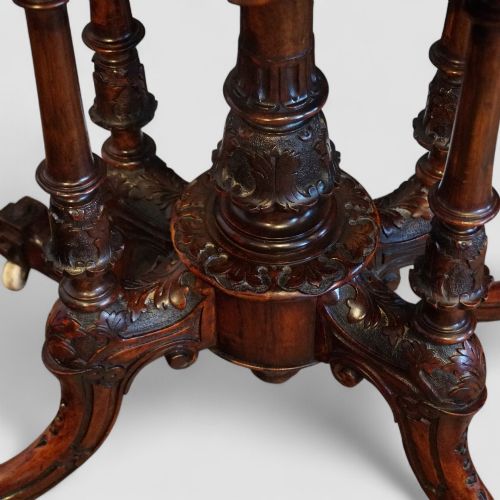 fig 3. Antique Victorian Inlaid Walnut Demi Lune Card Table