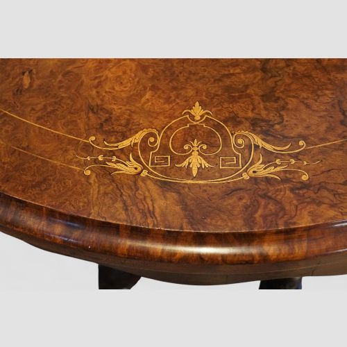 fig 4. Antique Victorian Inlaid Walnut Demi Lune Card Table