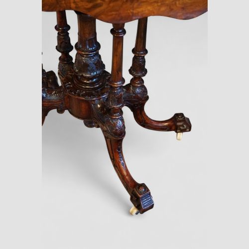 fig 6. Antique Victorian Inlaid Walnut Demi Lune Card Table