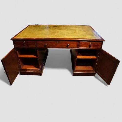 fig 2. Antique 19th Century Mahogany Partners Desk