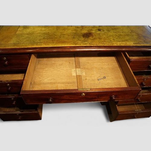 fig 3. Antique 19th Century Mahogany Partners Desk