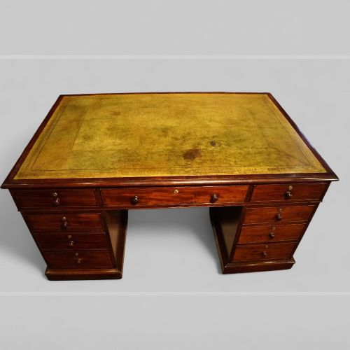 fig 8. Antique 19th Century Mahogany Partners Desk