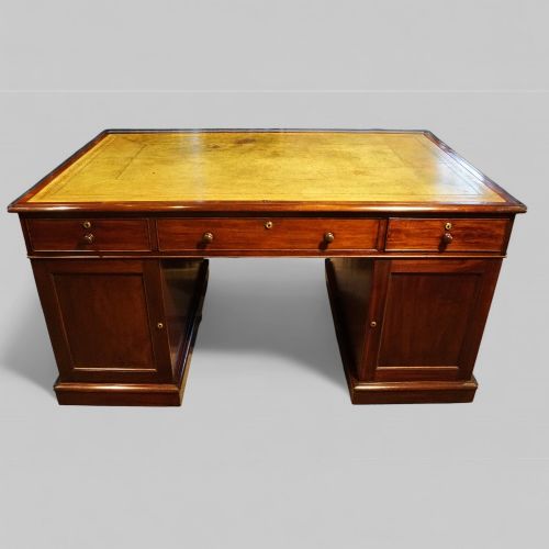fig 9. Antique 19th Century Mahogany Partners Desk