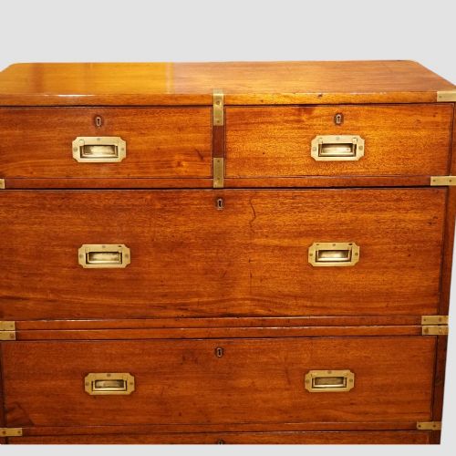 fig 9. Victorian teak brass bound military chest