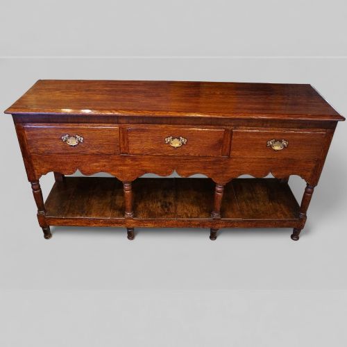 fig 1. 19th century oak pot board dresser base
