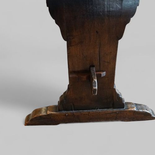 fig 6. Large Edwardian Oak Refectory Table on Slab Ends – Antique Dining Table