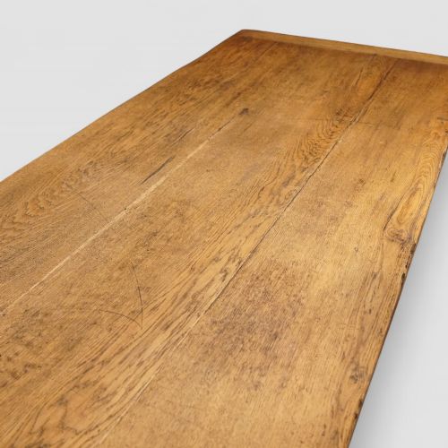fig 8. Large Edwardian Oak Refectory Table on Slab Ends – Antique Dining Table