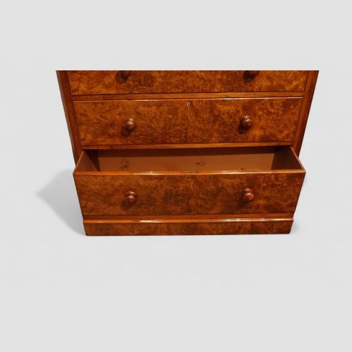 fig 2. Victorian Burr Walnut Chest of Drawers