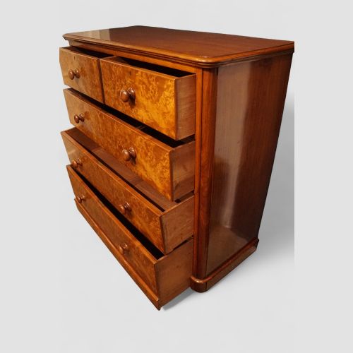 fig 4. Victorian Burr Walnut Chest of Drawers