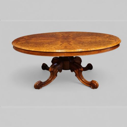fig 6. Victorian burr walnut oval coffee table