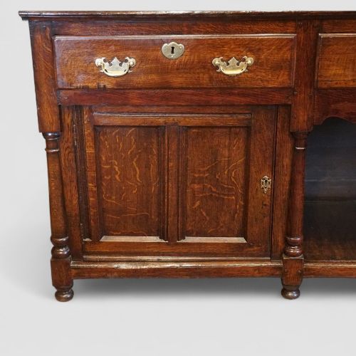 fig 7. 18th Century Oak Dresser Base with Wide Central Dog Kennel