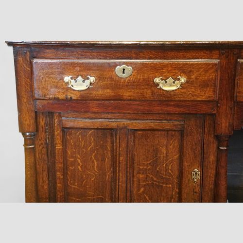 fig 8. 18th Century Oak Dresser Base with Wide Central Dog Kennel
