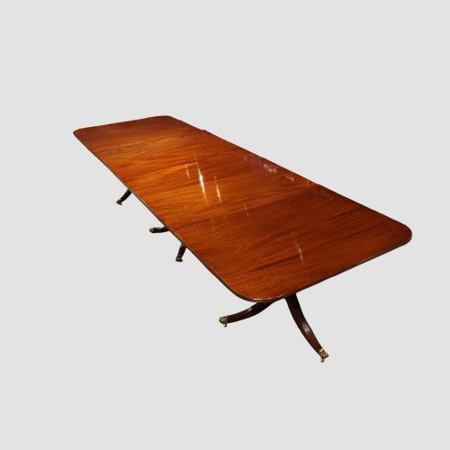 fig 1. Large George V mahogany 3-pillar dining table 368cms long
