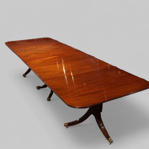 fig 2. Large George V mahogany 3-pillar dining table 368cms long